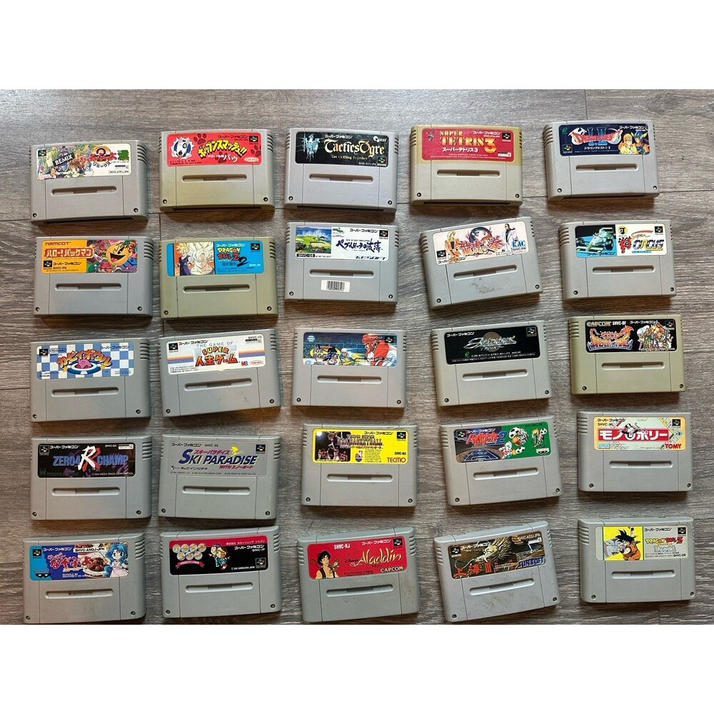 Vintage Japanese Nintendo Super Famicom video game  - BIG LOT of 25 - US Seller